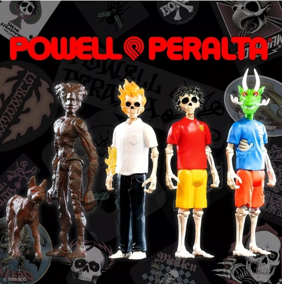 Super 7 Reaction Powell Peralta Wave 3 set of 4+ Display Case Skateboard Figures - Picture 1 of 2